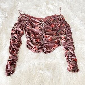 Free People Reina Velvet Floral Top